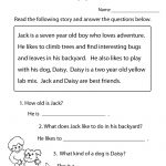 Reading Comprehension Practice Worksheet | Education | 1St Grade   Free Printable Reading Passages With Questions