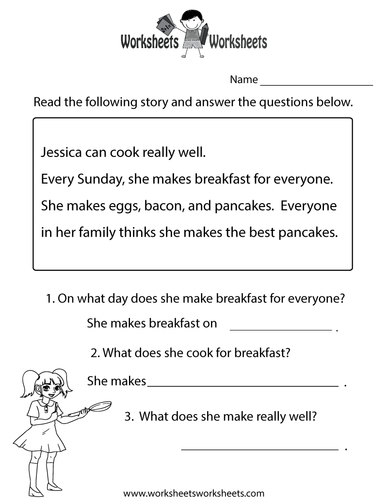 Reading Comprehension Test Worksheet Printable | Reading | Free - Free Printable Reading Comprehension Worksheets For 3Rd Grade