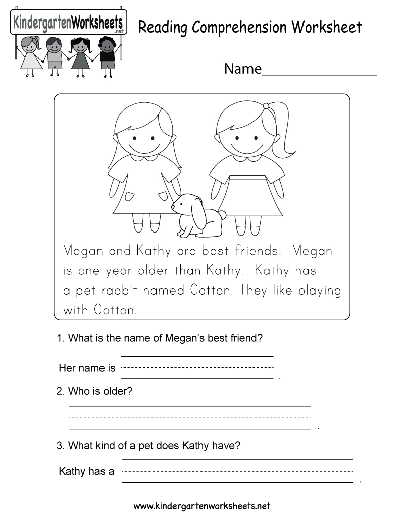 Reading Comprehension Worksheet - Free Kindergarten English - Free Printable Reading Comprehension Worksheets For Kindergarten