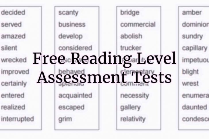 Free Printable Reading Level Assessment Test