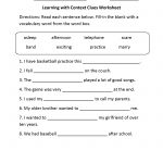 Reading Worksheets | Context Clues Worksheets   Free Printable 5Th Grade Context Clues Worksheets