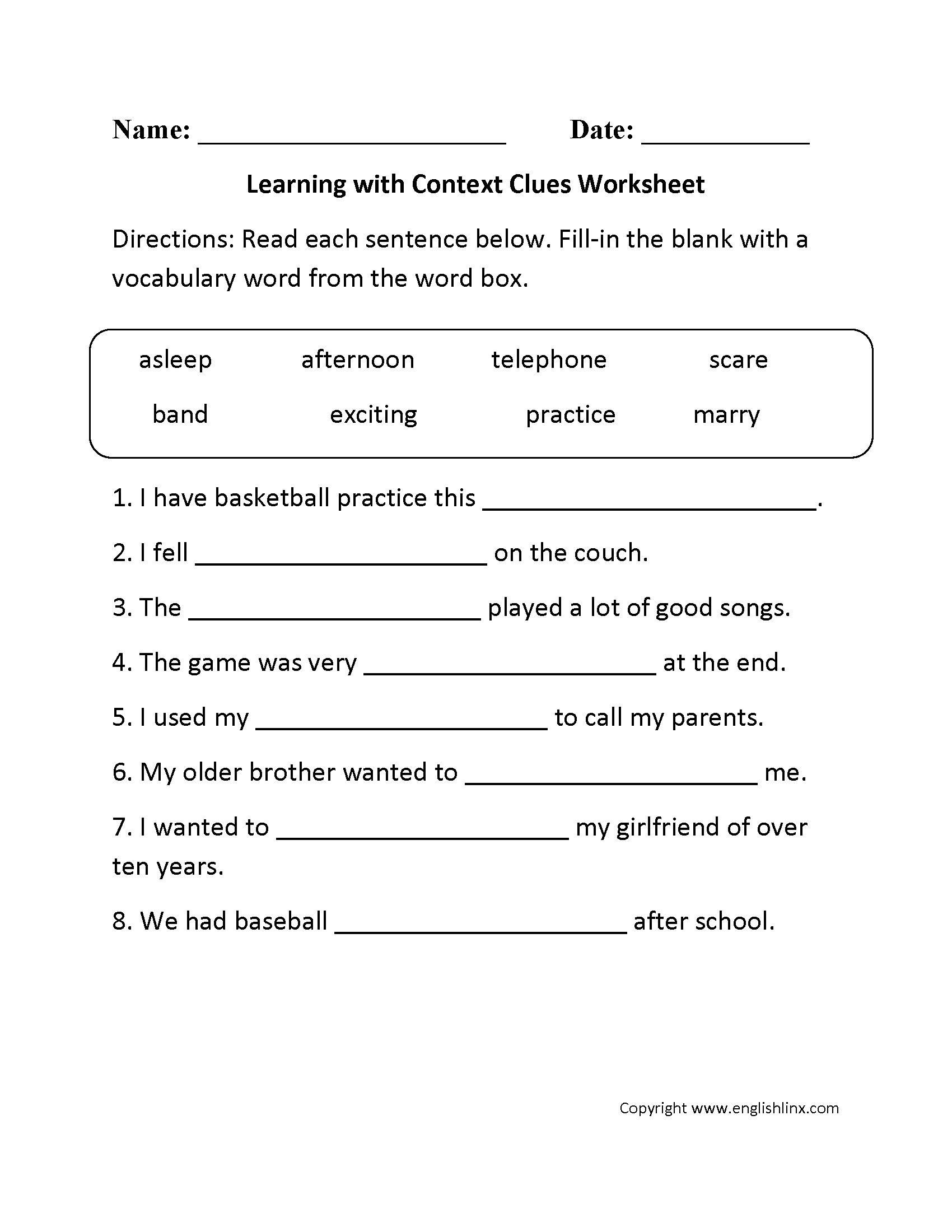 Reading Worksheets | Context Clues Worksheets - Free Printable 5Th Grade Context Clues Worksheets