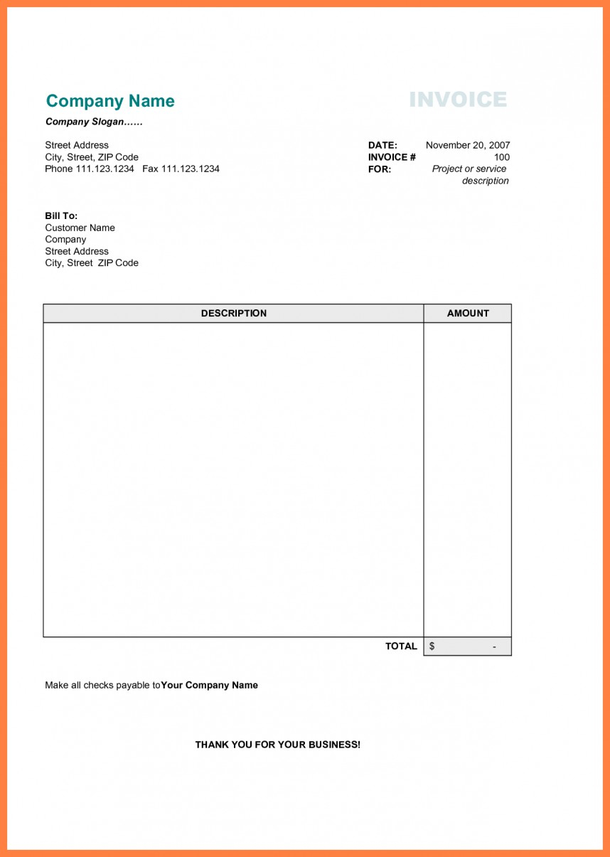 Remarkable Free Blank Invoice Template Ideas Printable Templates - Free Printable Blank Invoice