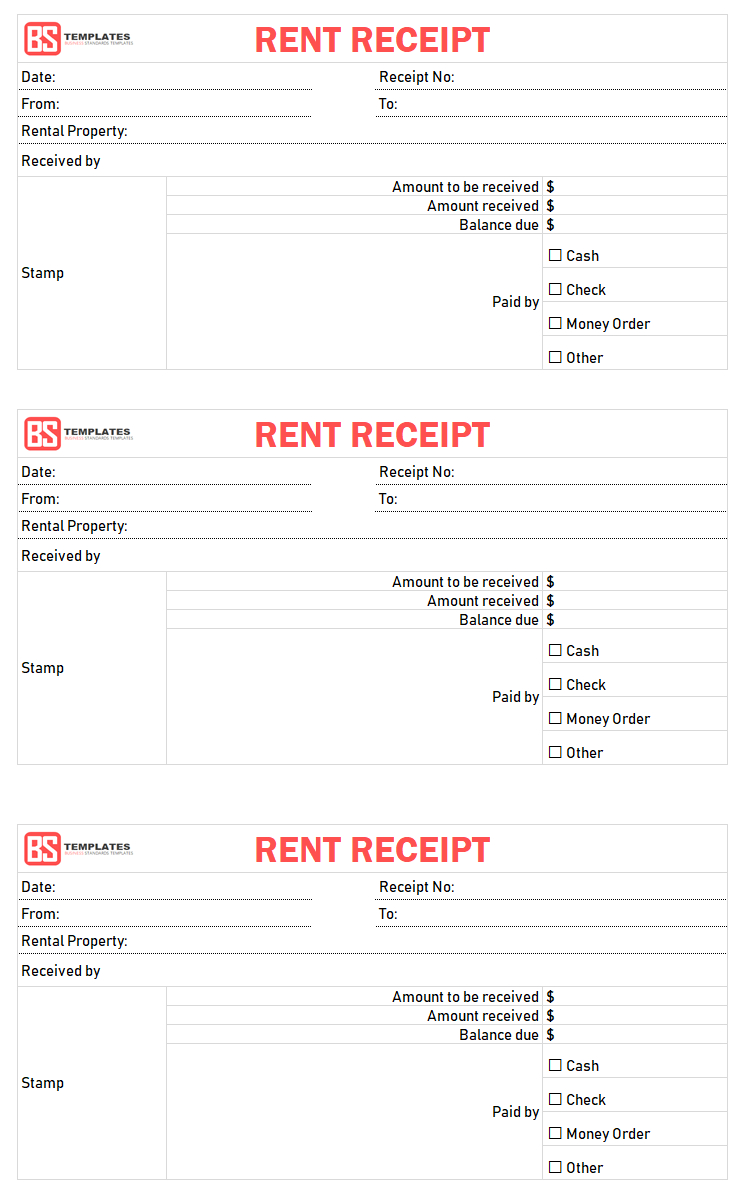 microsoft office rent receipt template