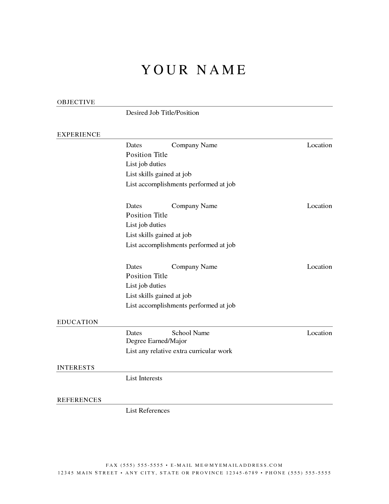 Free Printable Resume Forms Pdf Printable Forms Free Online