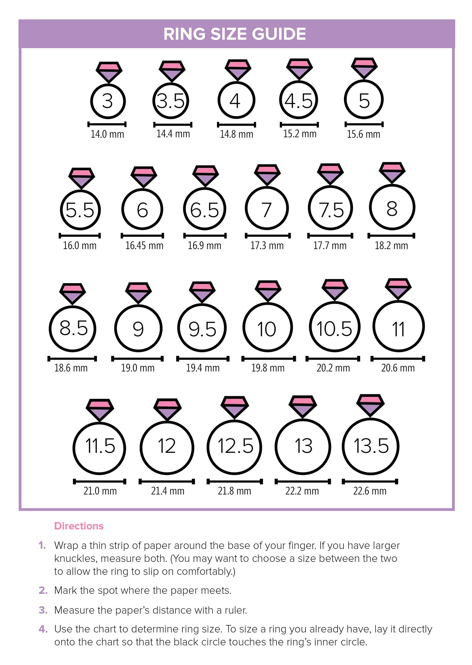 downloadable printable ring sizer chart