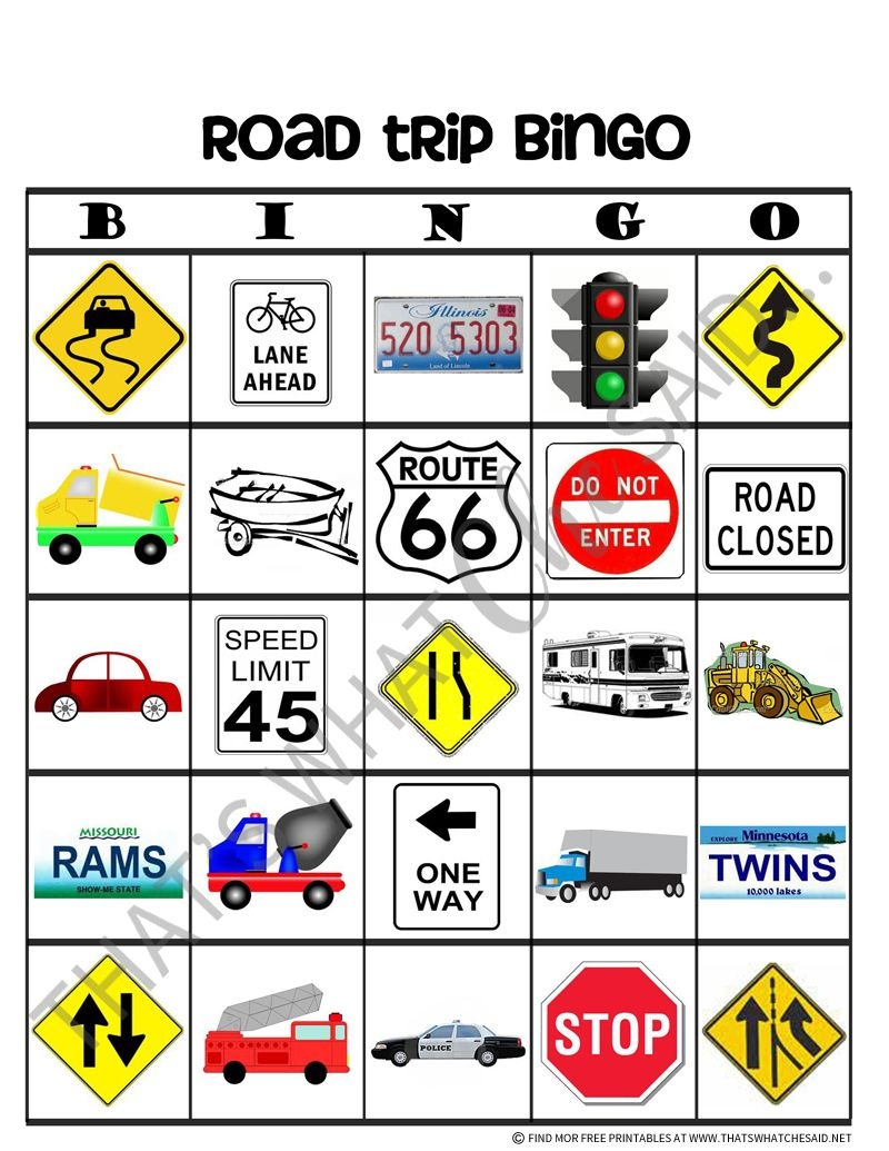 Road Trip Bingo Free Printables | Car Ride Activities | Road Trip - Free Printable Car Bingo