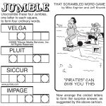 Sample Of Sunday Jumble | Tribune Content Agency | Stuff I Like   Free Printable Jumbles