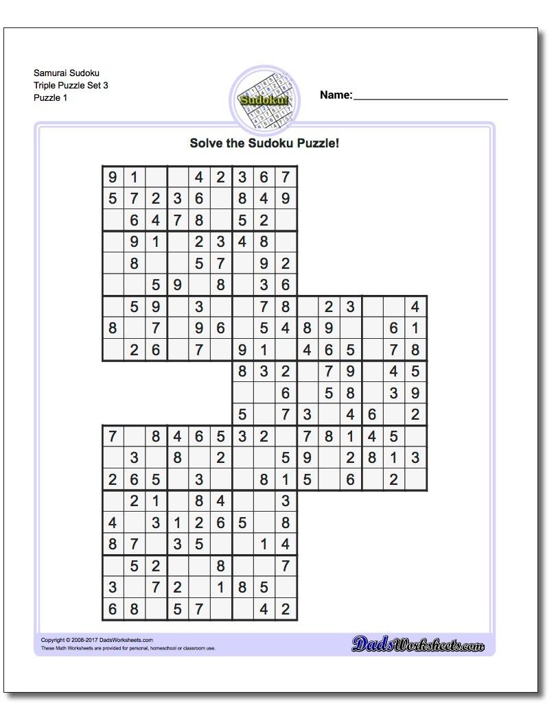 easy samurai sudoku printable