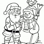 Santa Claus And Snowman Coloring Pages For Kids, Printable Free   Santa Coloring Pages Printable Free