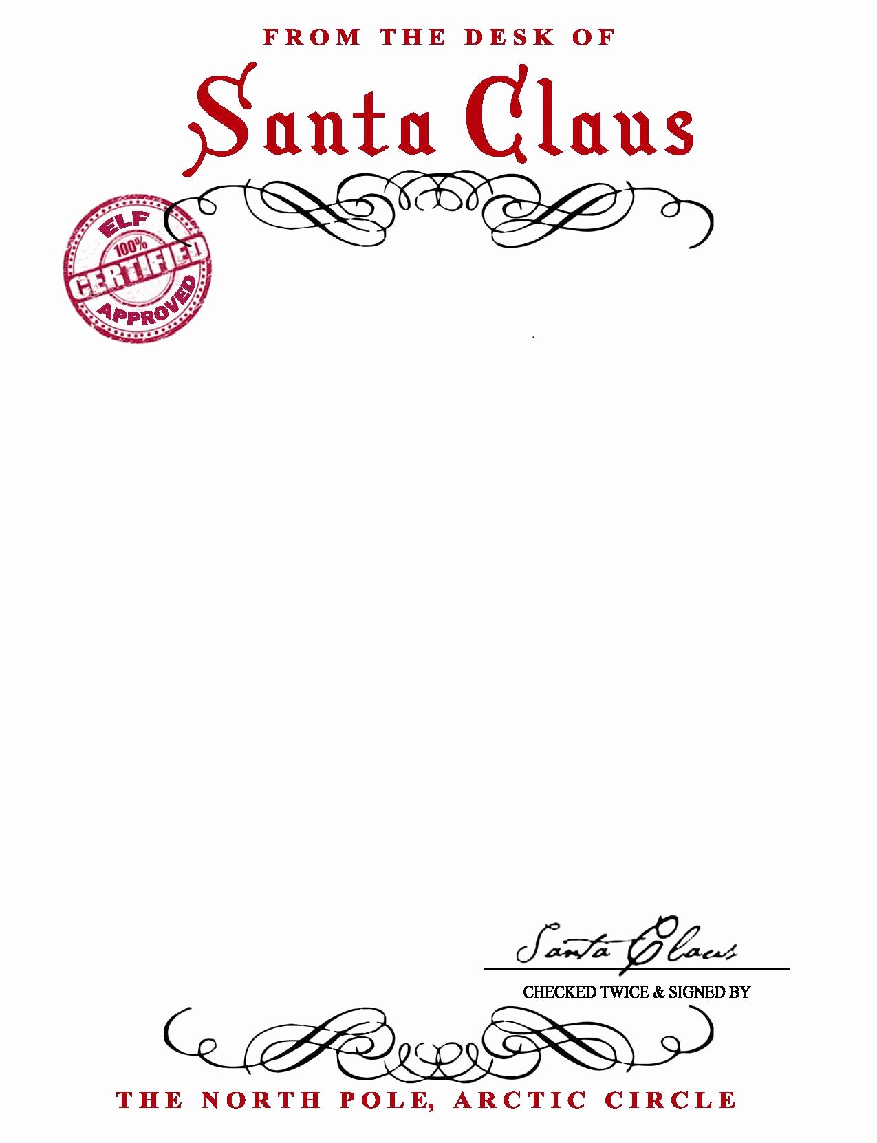 Santa Claus Letterhead Template Free 7 Best Images Of Printable - Free Santa Templates Printable