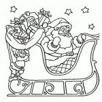 Santa Claus On Sleigh Coloring Pages For Kids, Printable Free   Santa Coloring Pages Printable Free