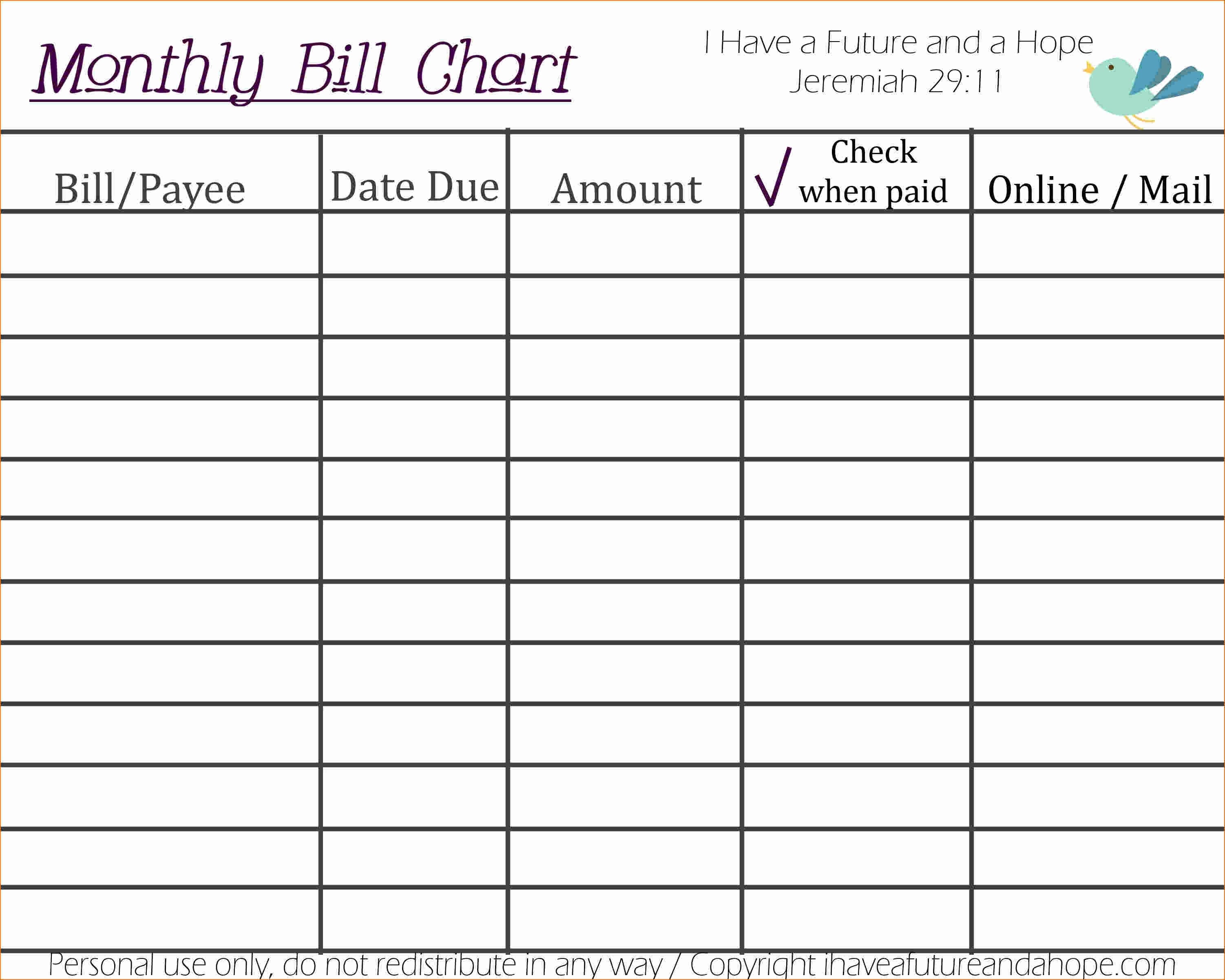 Schedule Template Printable Monthly Bill Anizer Online Calendar - Free Printable Weekly Bill Organizer