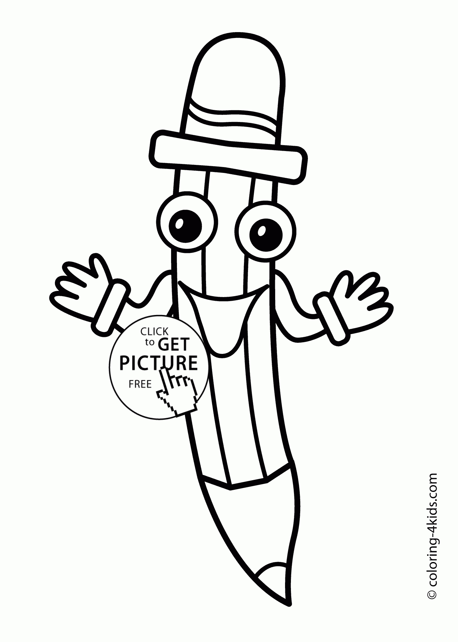 School Pencil Man Coloring Page, Classes Coloring Page For Kids - Free Printable Pencil Drawings