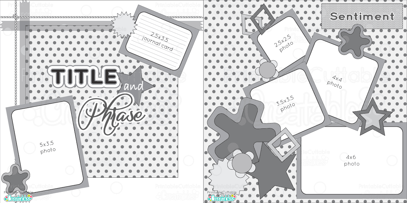 Scrapbook Layouts - Printable Cuttable Creatables - Free Printable Scrapbook Pages Online