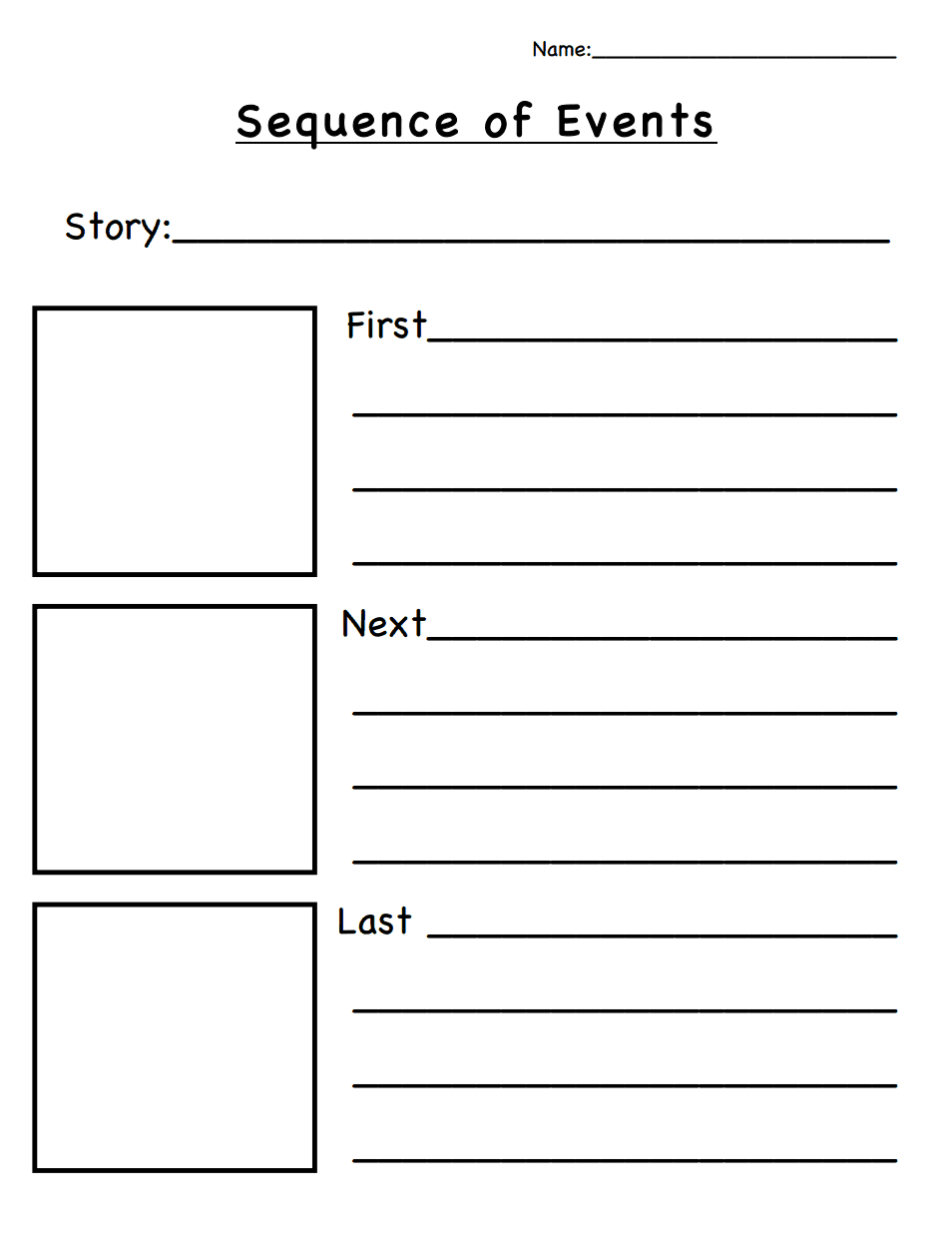 Free Printable Sequence Of Events Graphic Organizer - Free Printable