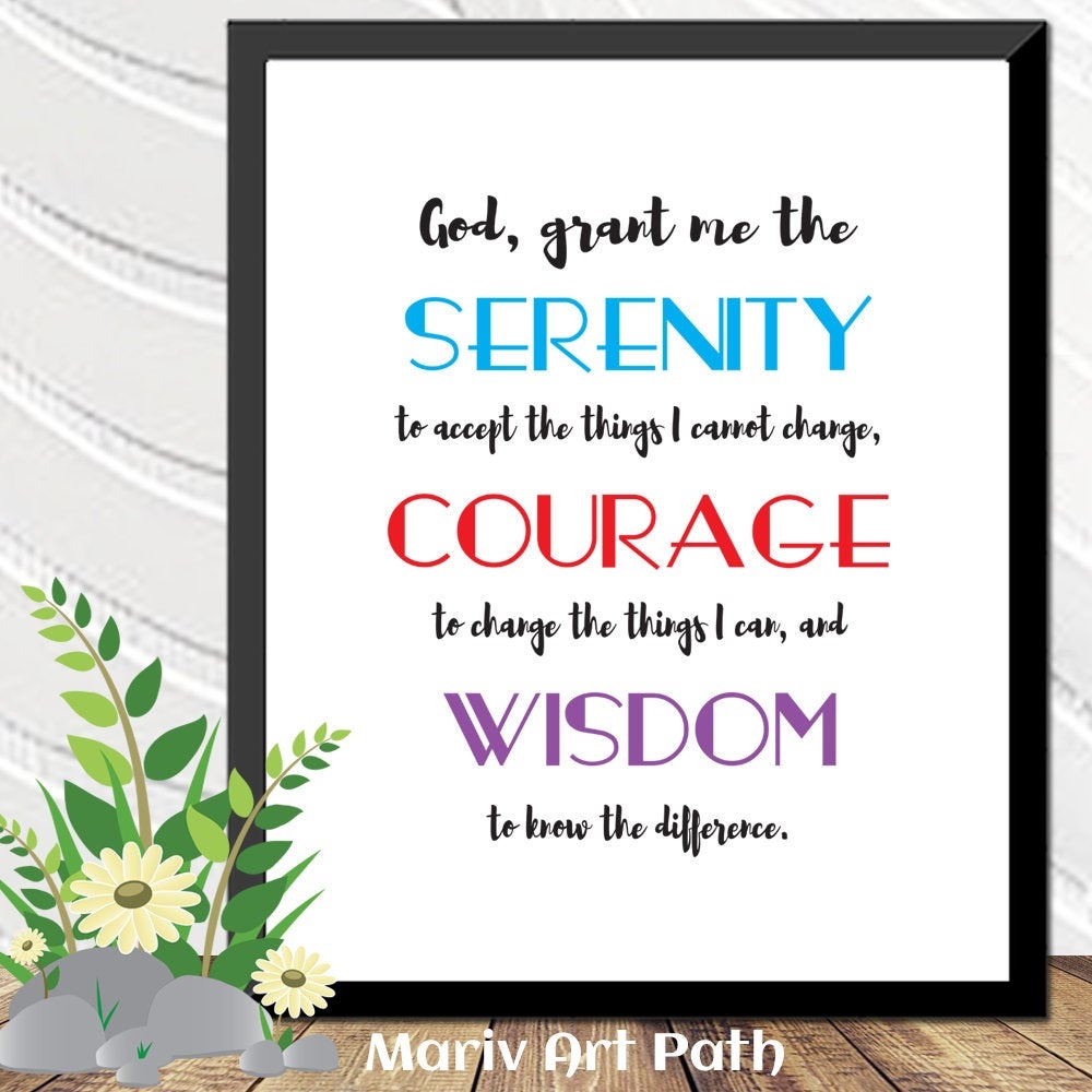 Serenity Prayer Printable Art Bible Verse Art Gift For Him | Etsy - Free Printable Serenity Prayer