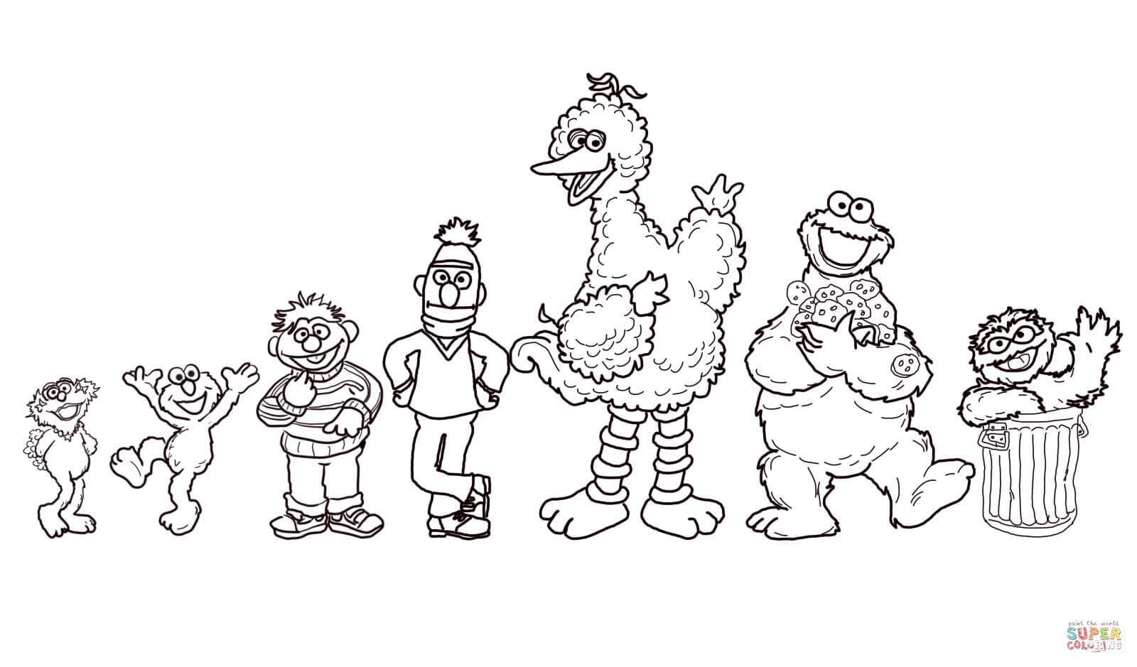 Sesame Street Characters Coloring Page | Free Printable Coloring Pages - Free Printable Coloring Pages Sesame Street Characters