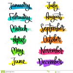 Set Of Labels Of The Months Of The Year. Stock Vector   Illustration   Free Printable Months Of The Year Labels