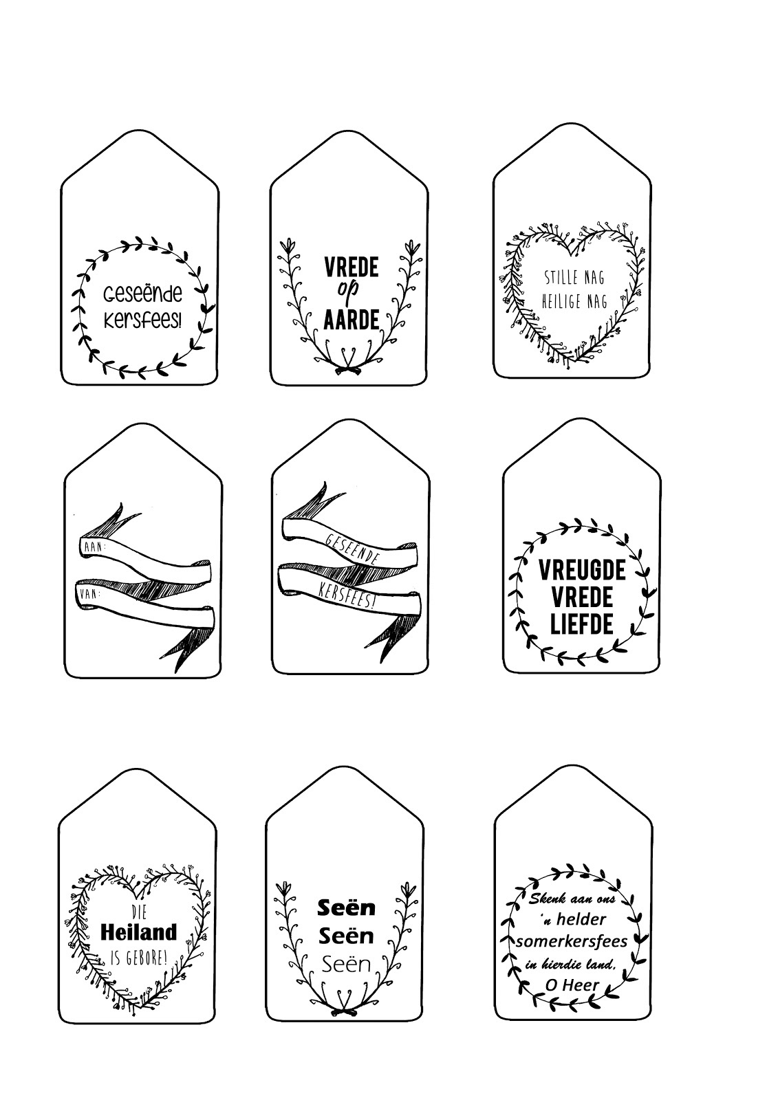 Sew &amp;amp; Such: Free Printable: Christmas Gift Tags (English &amp;amp; Afrikaans) - Christmas Gift Tags Free Printable Black And White