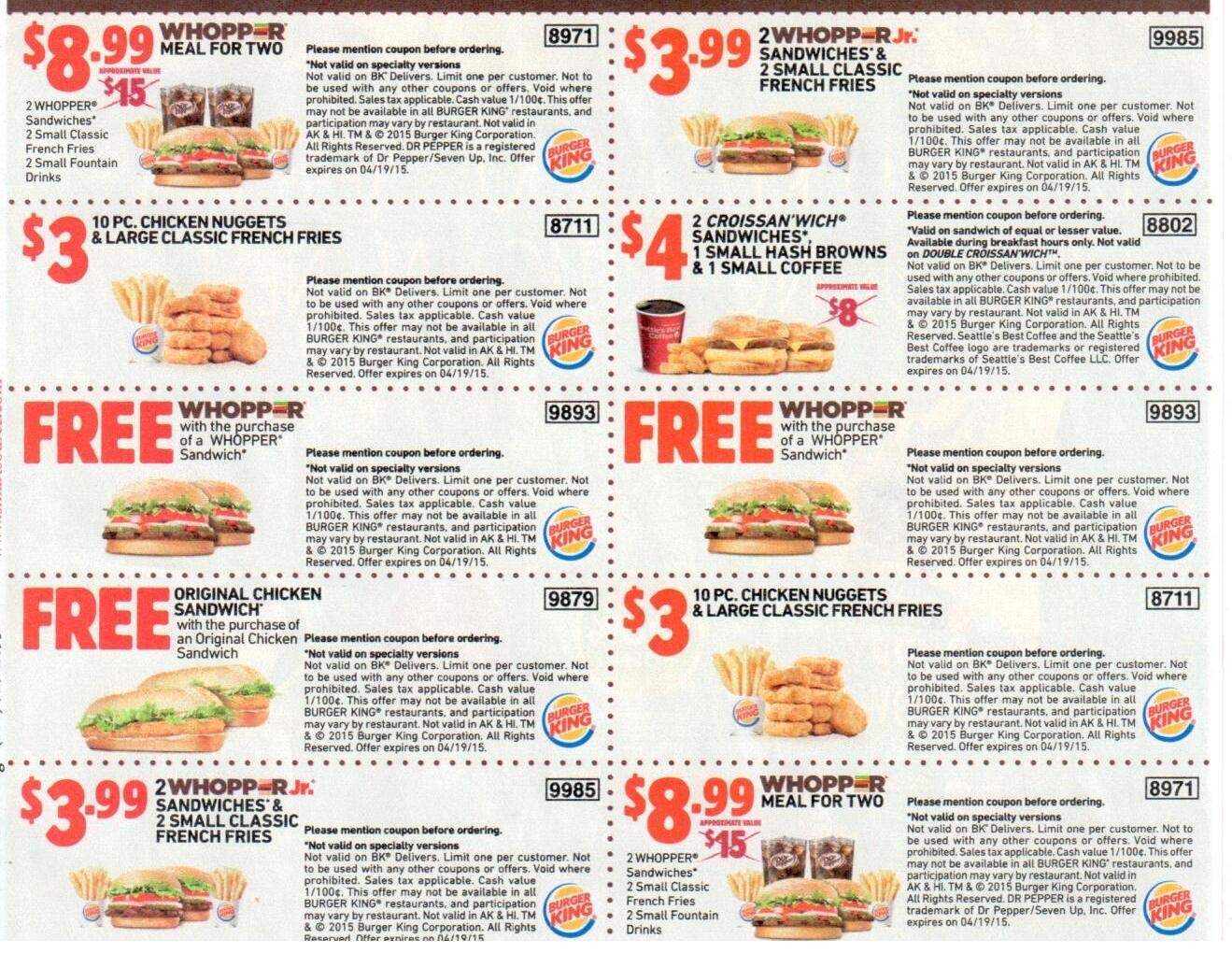 Burger King Free Coupons Printable Free Printable