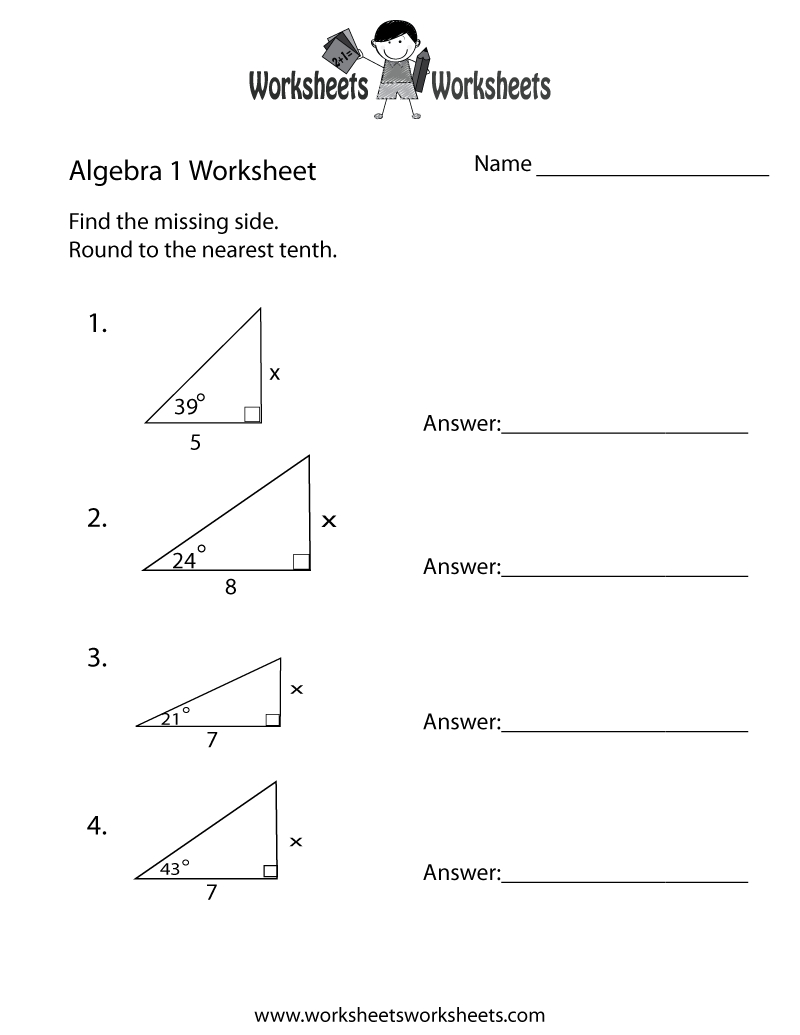 Simple Algebra 1 Worksheet Printable | Ged Prep | Algebra, Algebra 1 - 9Th Grade Algebra Worksheets Free Printable