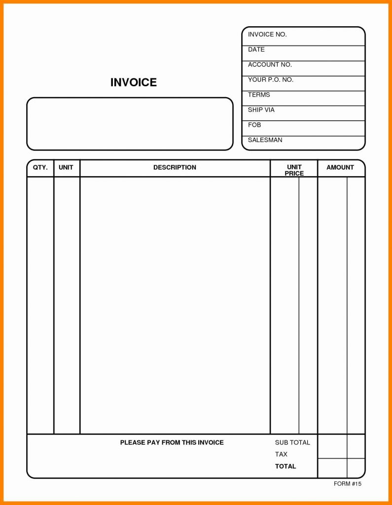 Simple Free Printable Invoices Invoice Template Basic Form Design