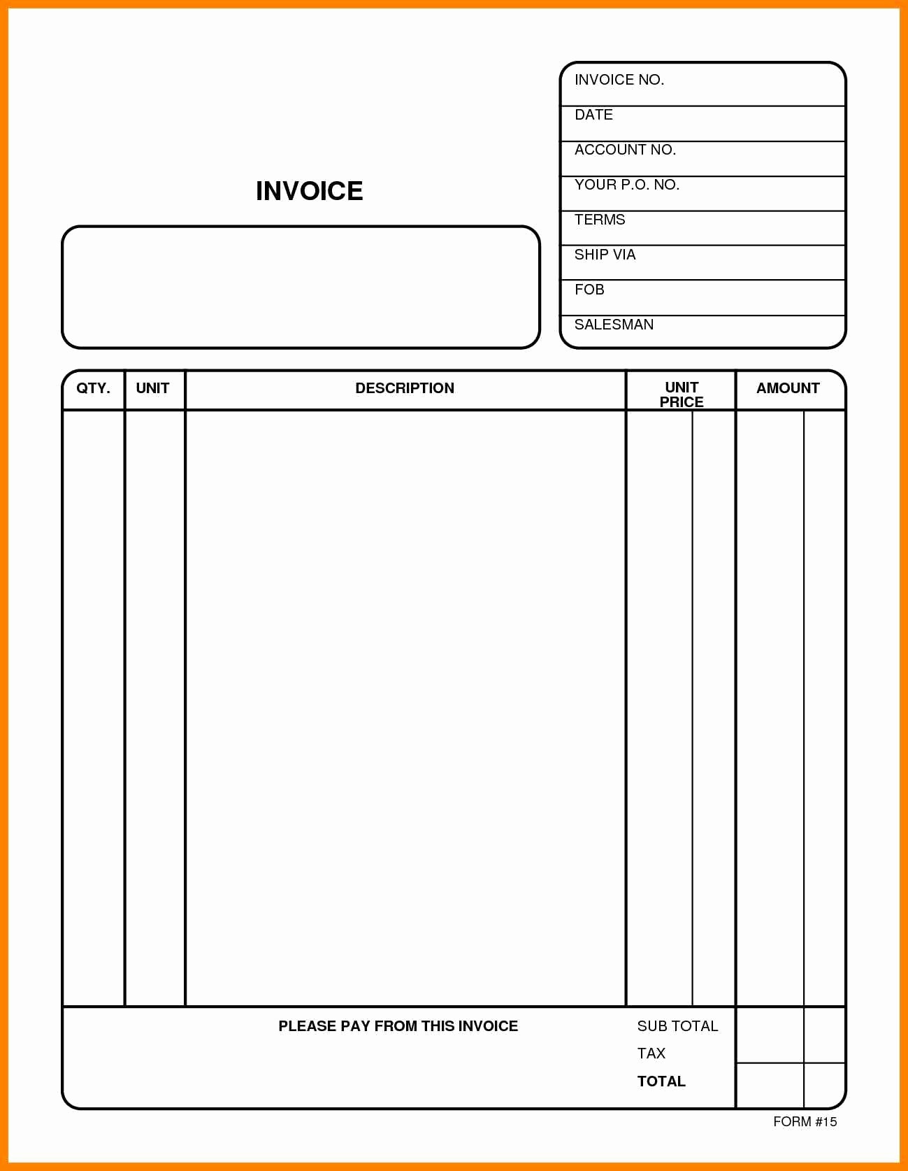 Blank Billing Invoice Scope Of Work Template Organization Free 