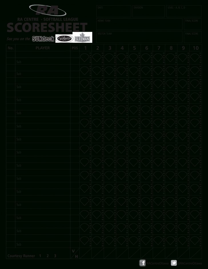 Simple Softball Score Sheet | Templates At Allbusinesstemplates - Free Printable Softball Stat