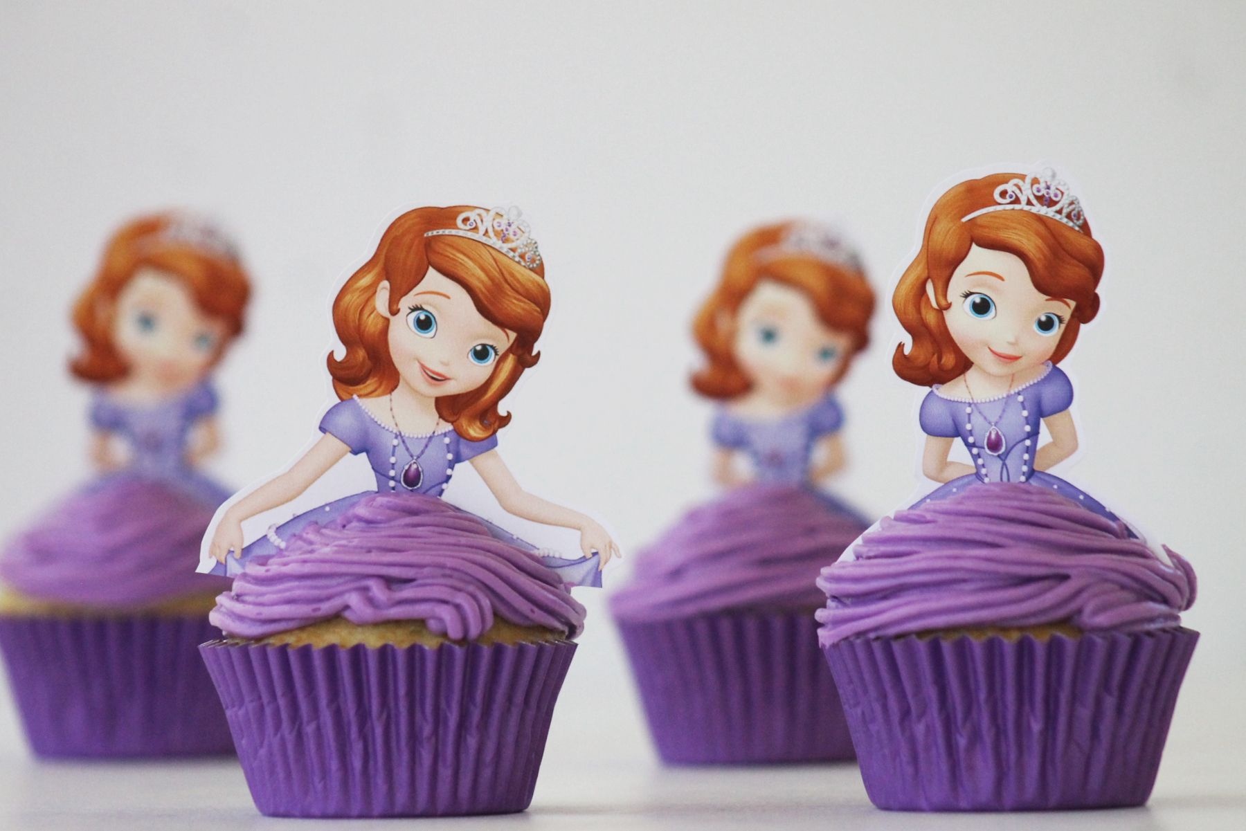 Sofia The First Princess Blueberry Cupcakes – Free Printables - Sofia The First Cupcake Toppers Free Printable