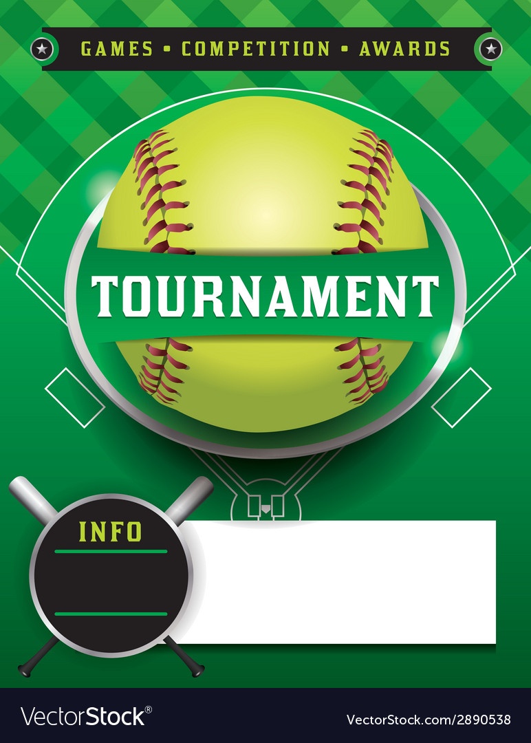 Softball Tournament Template Royalty Free Vector Image - Free Printable Softball Images