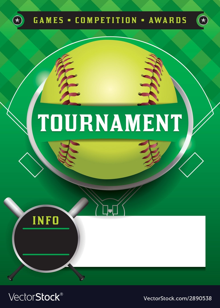 Softball Tournament Template Royalty Free Vector Image - Free Printable Softball Pictures