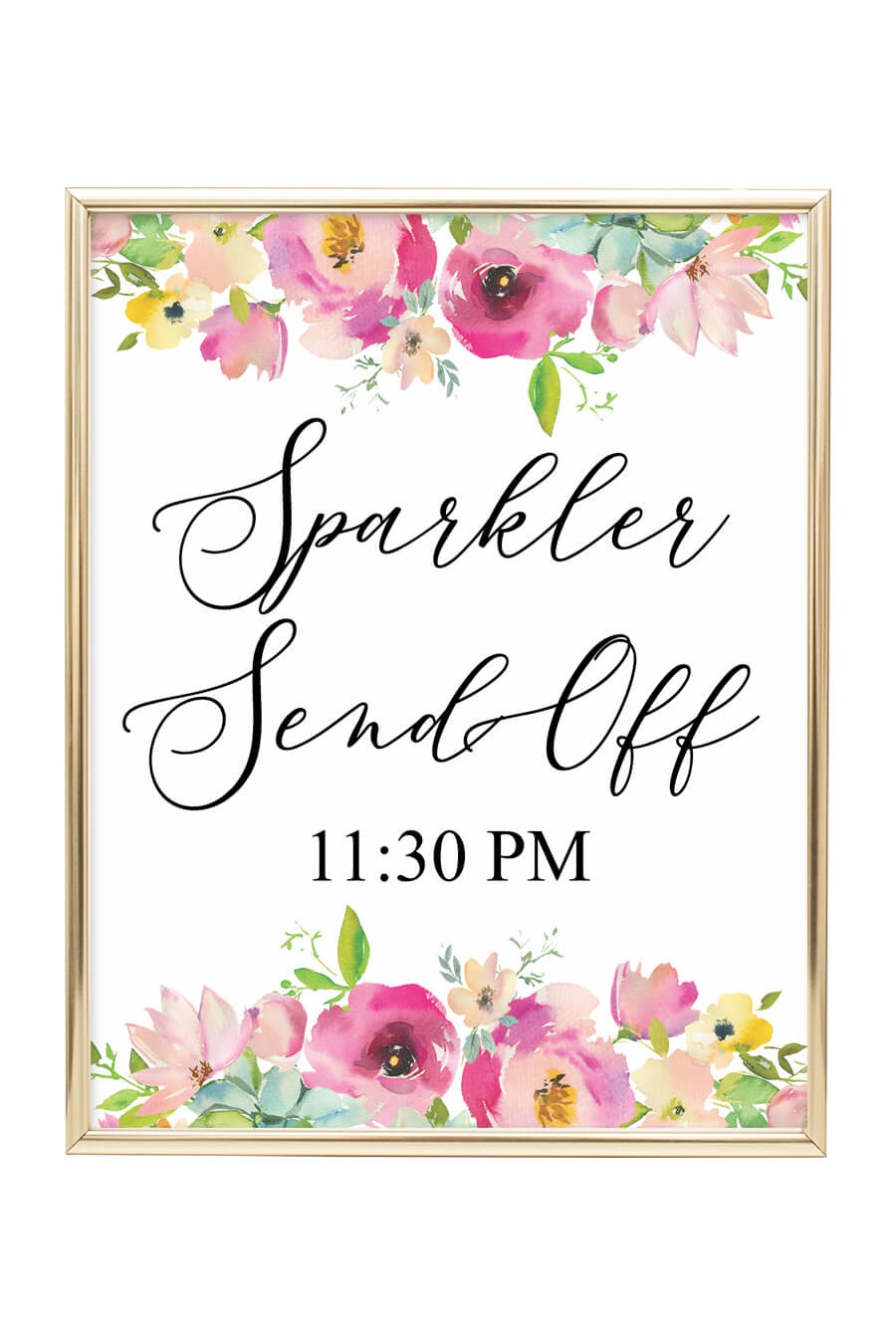 Sparkler Send Off Printable Sign (Pink Floral) - Chicfetti - Free Printable Wedding Sparkler Sign