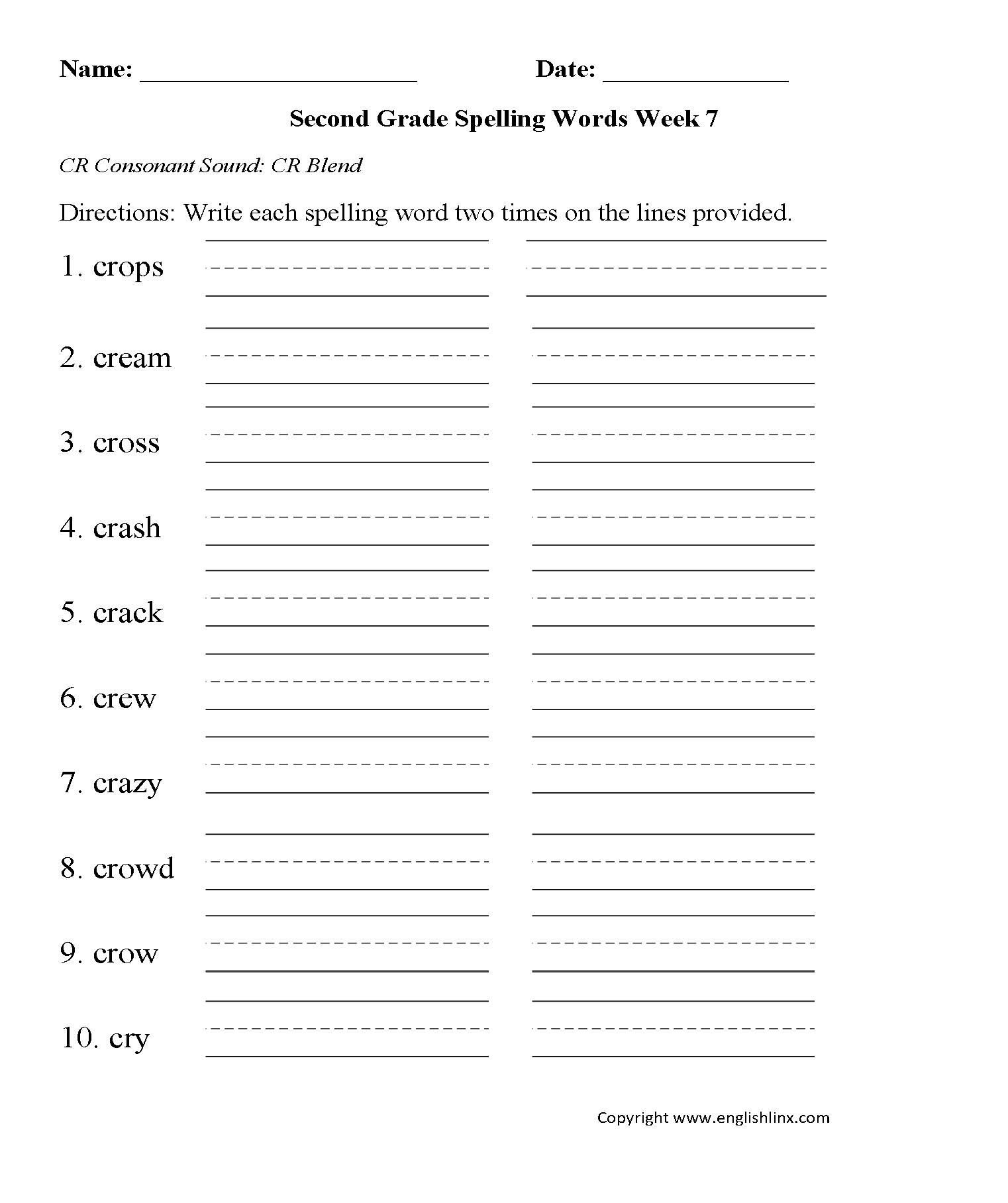 Spelling Worksheets | Second Grade Spelling Worksheets - Free Printable Spelling Worksheets