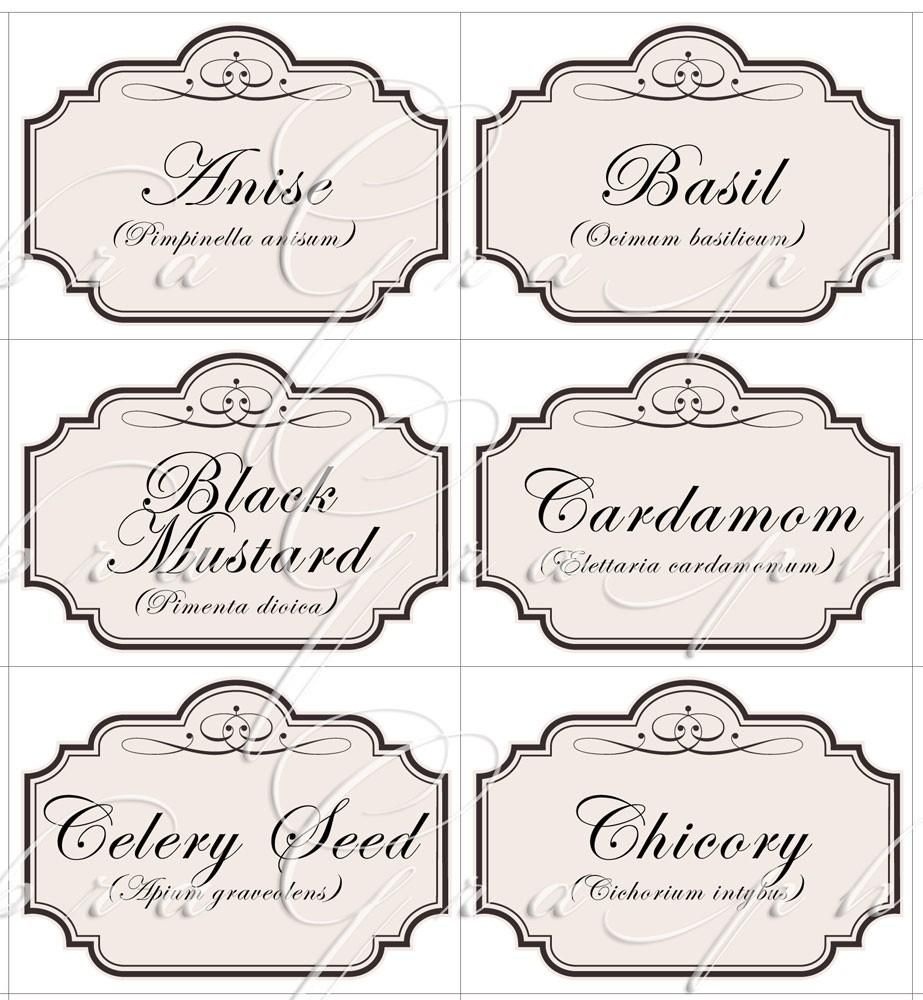 Spice And Herb Labels Printable Free | Food | Herb Labels, Spice - Free Printable Herb Labels