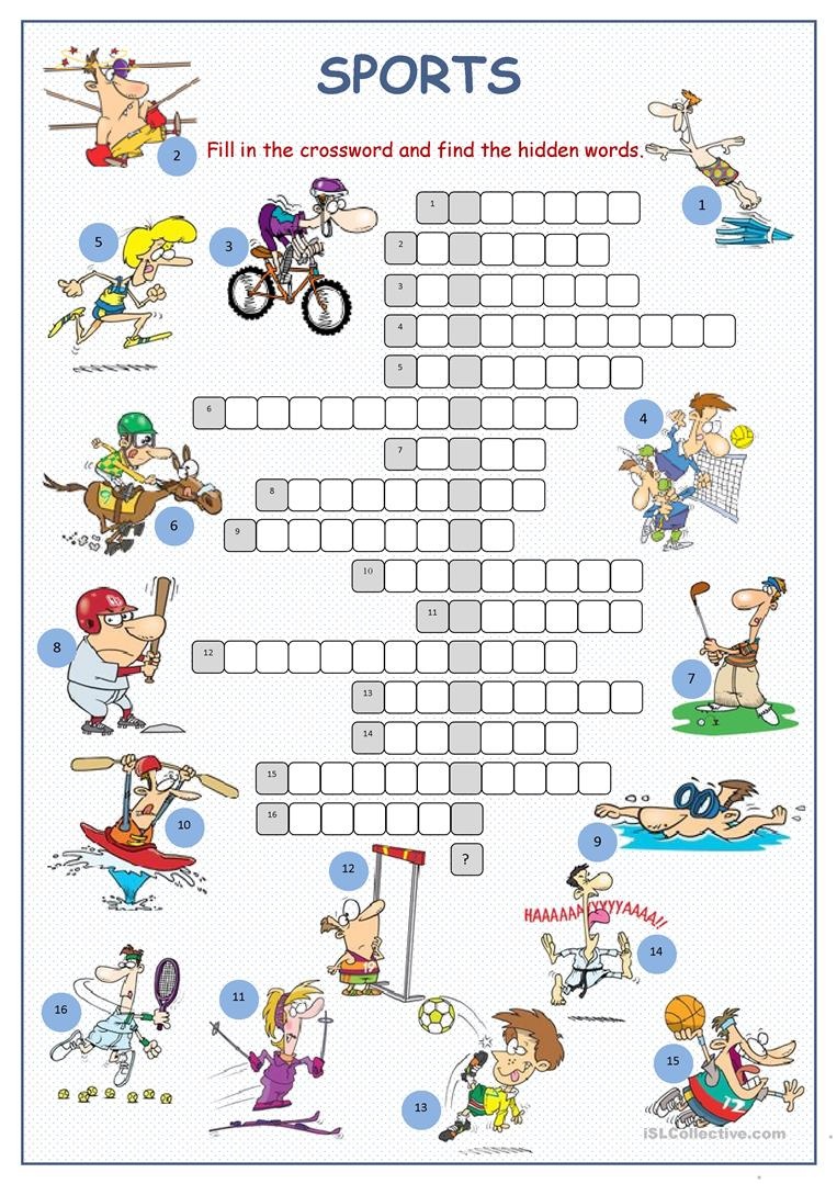 Sports Crossword Puzzle Worksheet - Free Esl Printable Worksheets - Free Printable Sports Crossword Puzzles