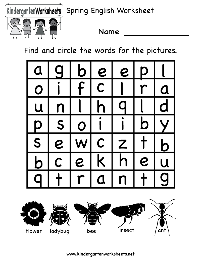 Spring English Worksheet - Free Kindergarten Holiday Worksheet For - Free Printable Spring Worksheets For Kindergarten