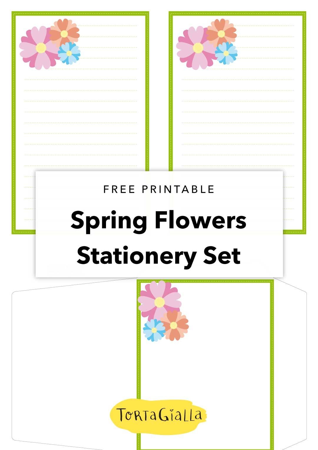 Spring Flowers Stationery Set - A Printable Freebie | Printables - Free Printable Spring Stationery