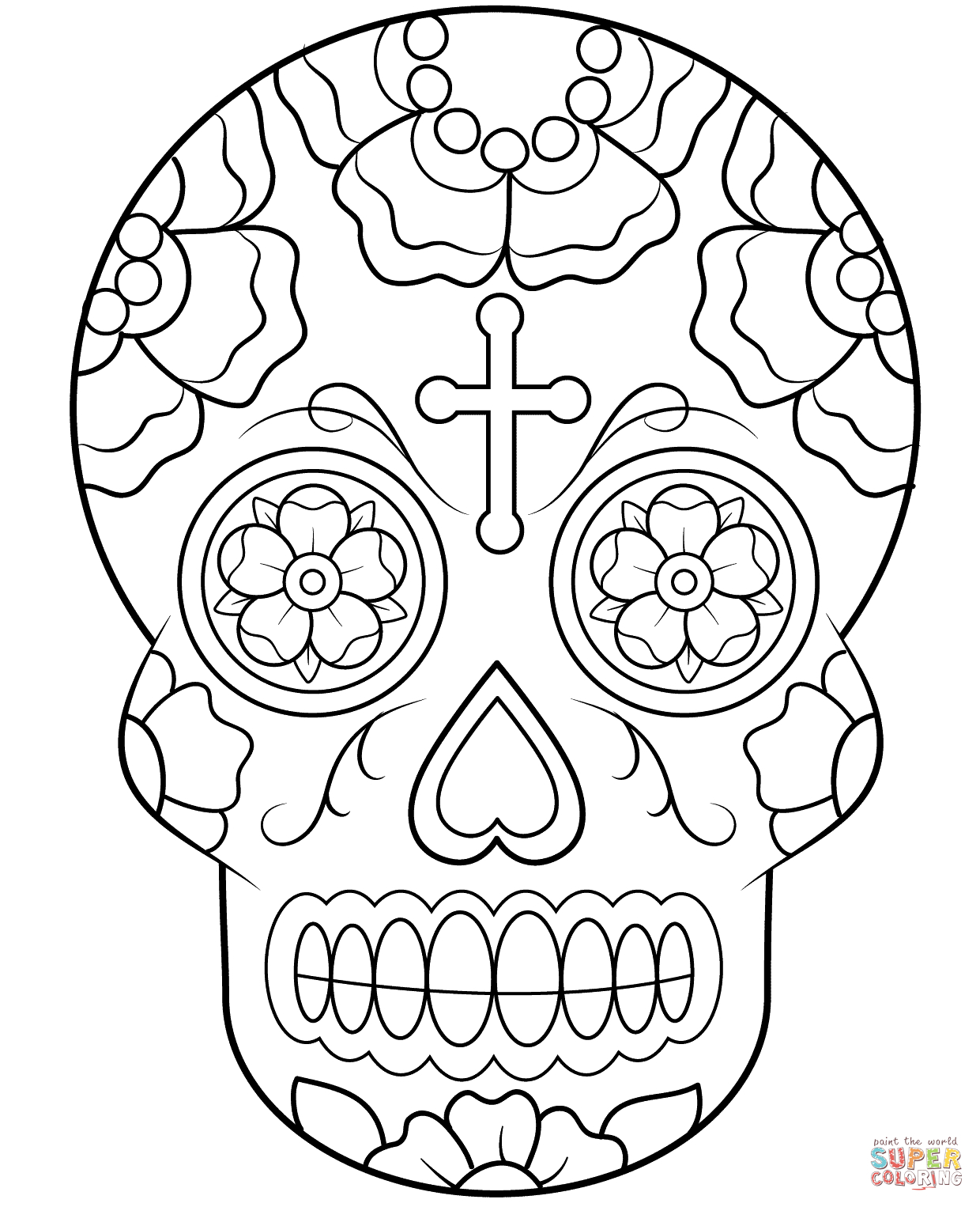 Sugar Skulls Coloring Pages | Free Coloring Pages - Free Printable Sugar Skull Coloring Pages