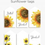 Sunflower Tags | Printables | Gift Tags Printable, Free Printable   Free Printable Sunflower Template