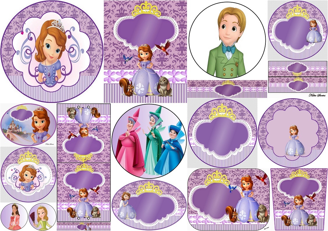 Sweet Sofia The First: Free Printable Invitations And Candy Bar - Sofia The First Cupcake Toppers Free Printable