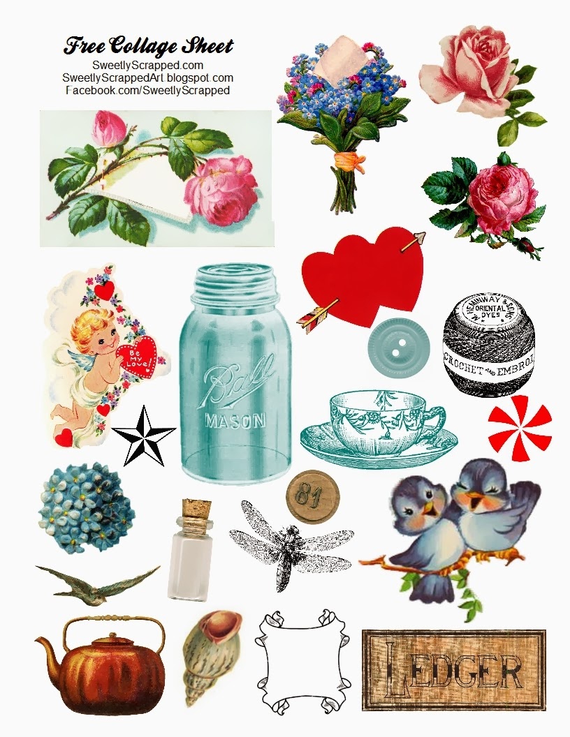 Sweetly Scrapped: Free Digital Collage Sheet - Free Printable Digital Collage Sheets