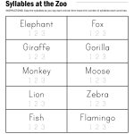 Syllables At The Zoo Worksheet | Paging Supermom | School Practice   Free Printable Open And Closed Syllable Worksheets