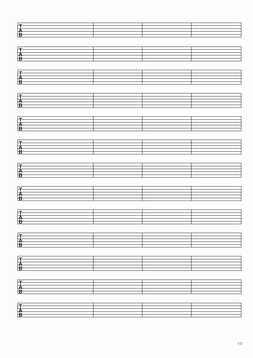 Free Printable Guitar Tablature Paper Free Printable