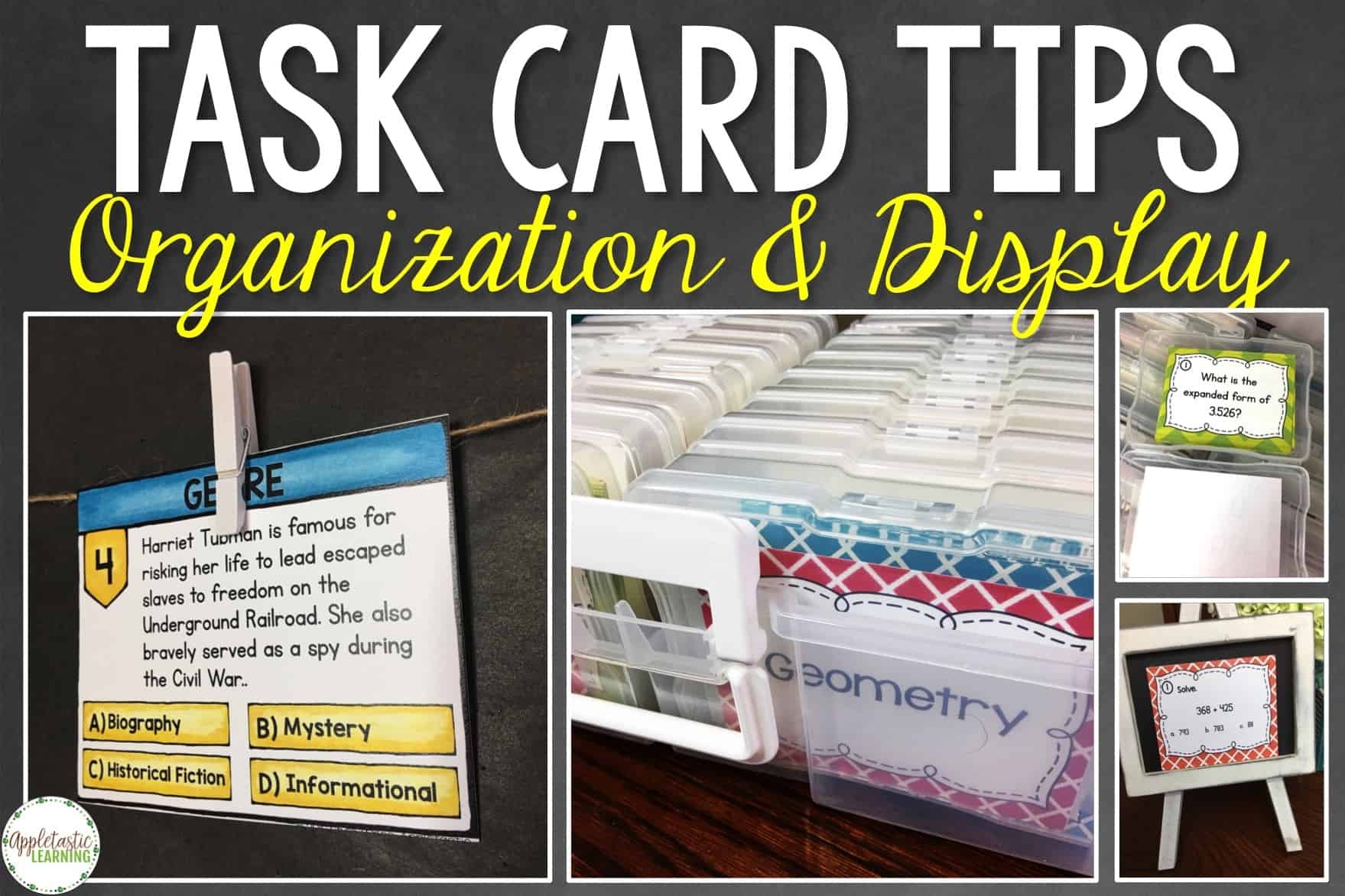 Task Card Organization Tips With Free Task Card Labels - Appletastic - Free Printable Blank Task Cards