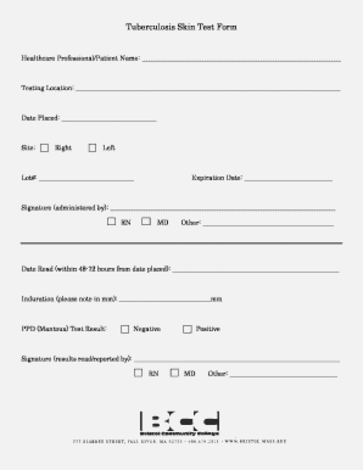 Tb Test Result Form Primary Addition Printable 14 Step Forms - Free Printable Tb Test Form