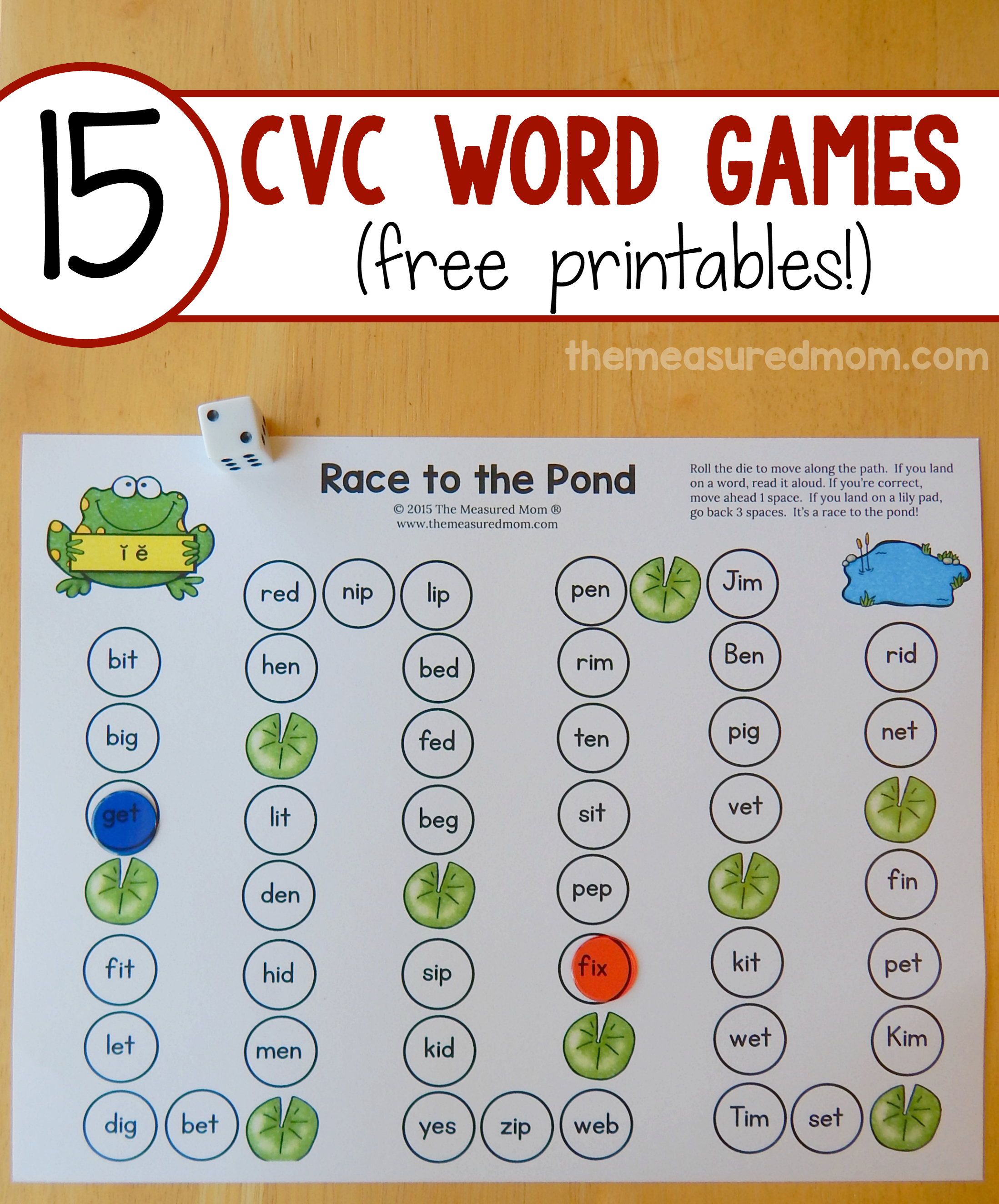 Teach Cvc Words With 15 Free Games! - The Measured Mom - Free Printable Word Family Games