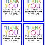 Teacher Appreciation Marker Gift Tag (Free Printable   Free Printable Name Tags For Teachers