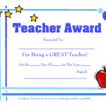 Teacher Awards 9 New Certificat Templates   Free Printable Certificates For Teachers