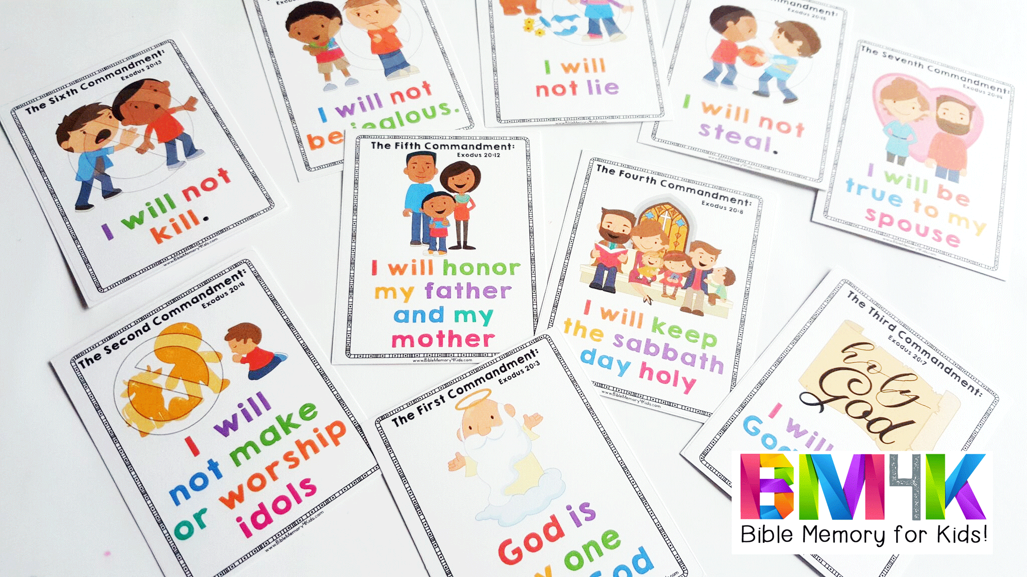 Ten Commandments For Kids - Free Catholic Ten Commandments Printable